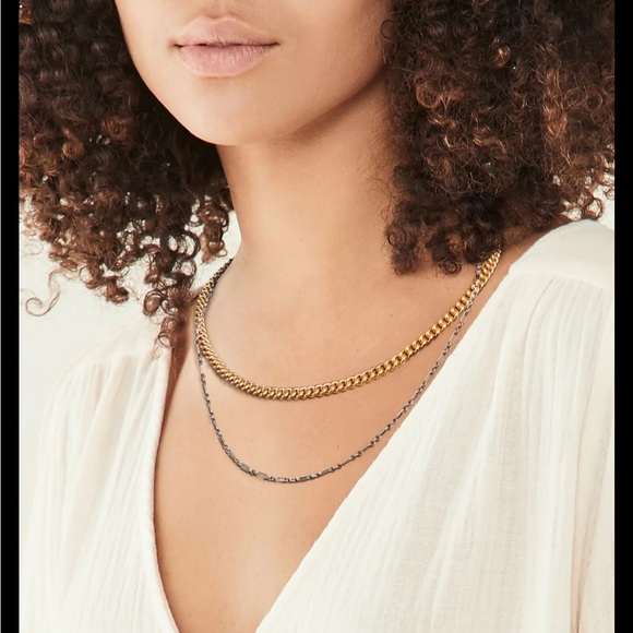 Madewell Mixed Metal Chain Necklace Set 48$ - Picture 2 of 4